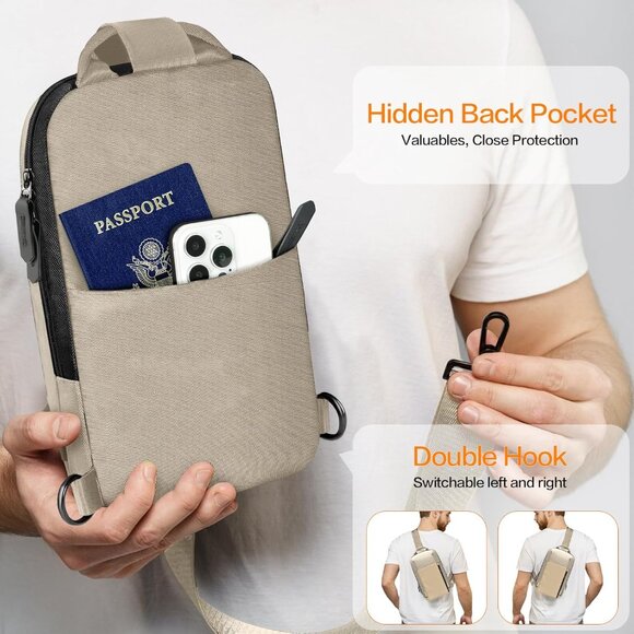 Versatile RFID-Blocking Sling Bag for Men - Perfect for Travel & Commuting - Picture 6 of 7